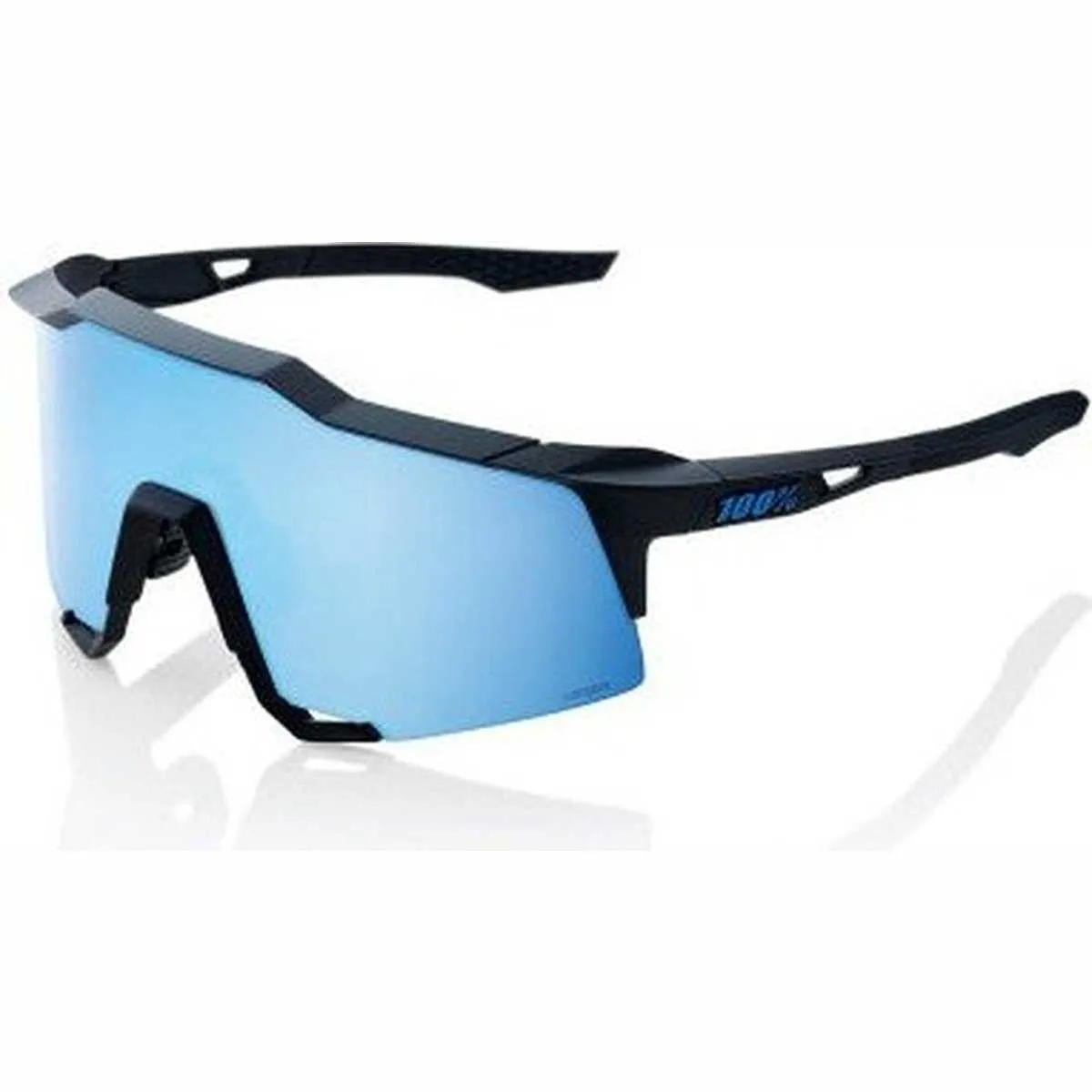 100% 60007-00004 Speedcraft Sunglasses Matte Black w/ HiPER Blue Lens