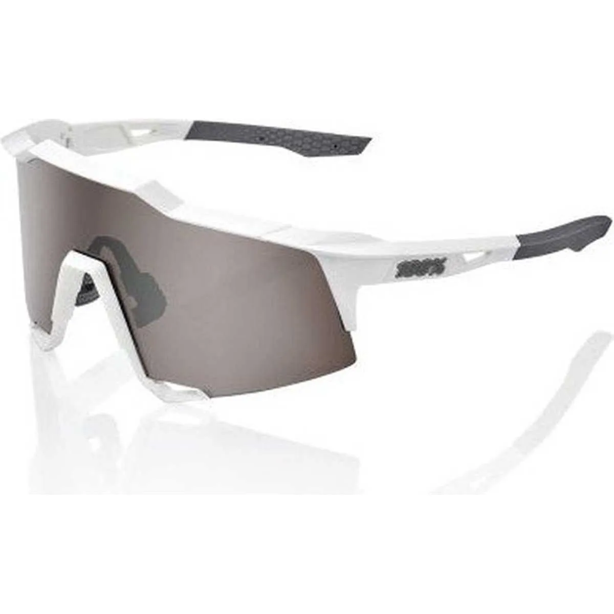 100% 60007-00006 Speedcraft Sunglasses Matte White with HiPER Silver Lens