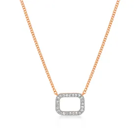 Exquisite 14ct Rose Gold Pendant with 24 Brilliant-Cut Diamonds on a 45cm Chain