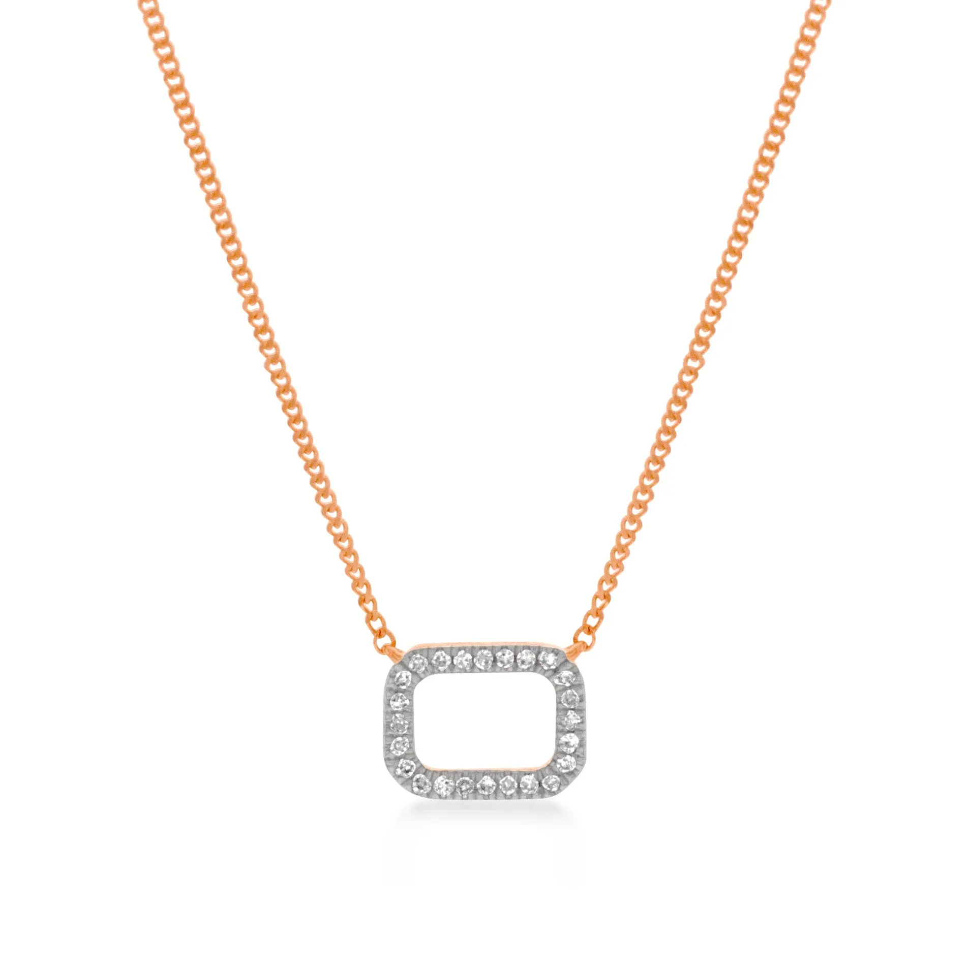 Exquisite 14ct Rose Gold Pendant with 24 Brilliant-Cut Diamonds on a 45cm Chain