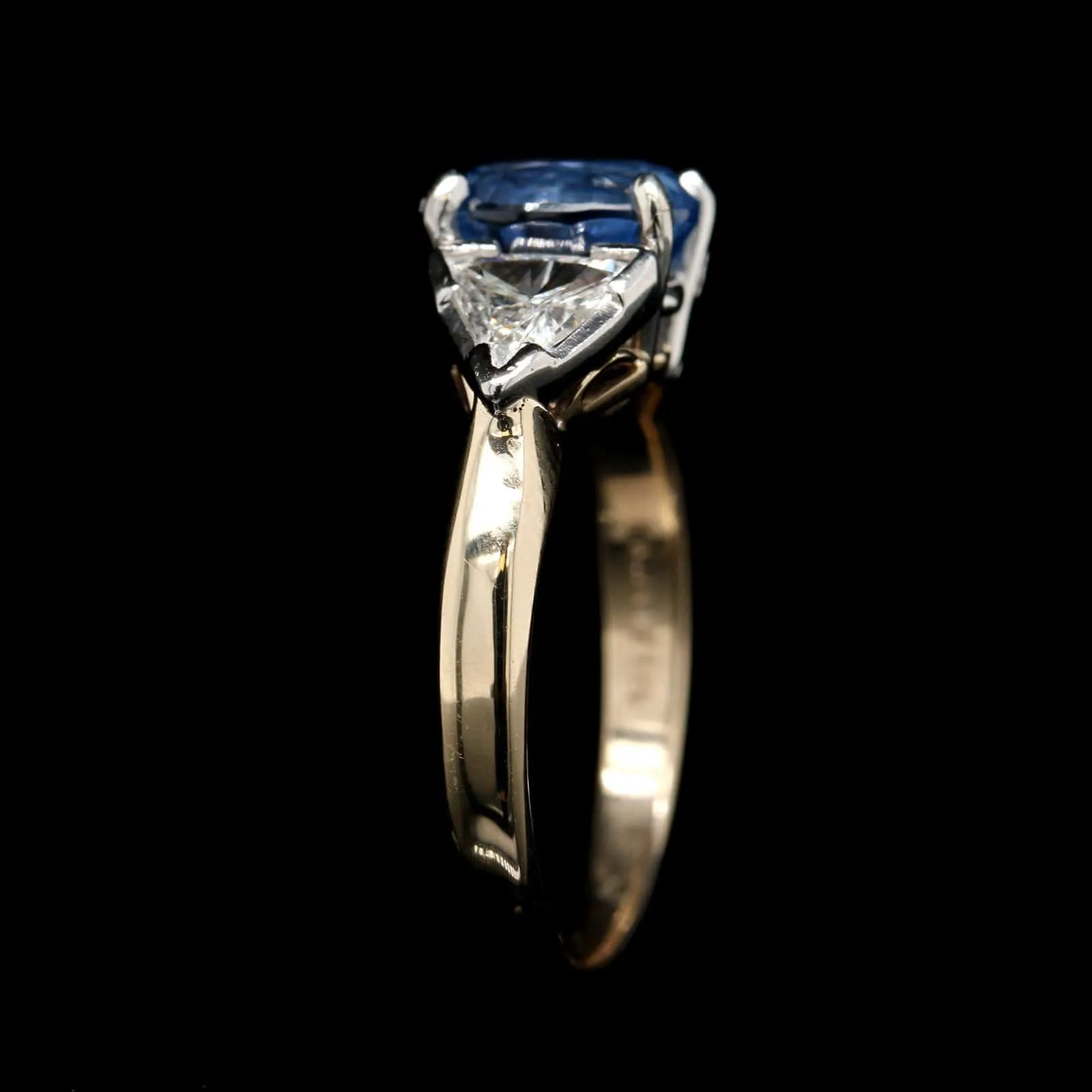 14K Two-tone Gold Estate Sapphire and Diamond Ring