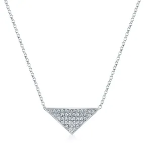 18ct White Gold Diamond Pave Triangular Pendant