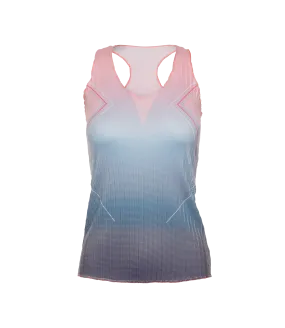 196050-466 | PLEATED V-NECK TANK | SILVERLAKE BLUE