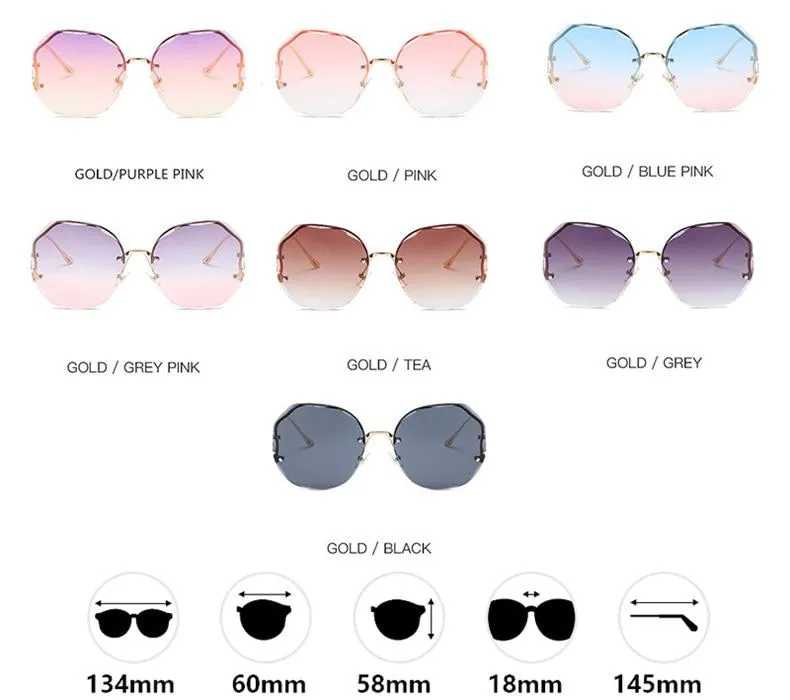 2022 Women Fashion Tea Gradient Sunglasses