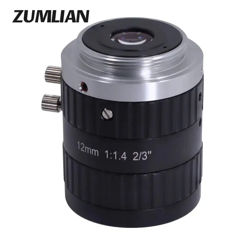 5.0MP C-mount 12mm CCTV Lens 2/3" F1.4 Prime ITS Camera FA Lenses