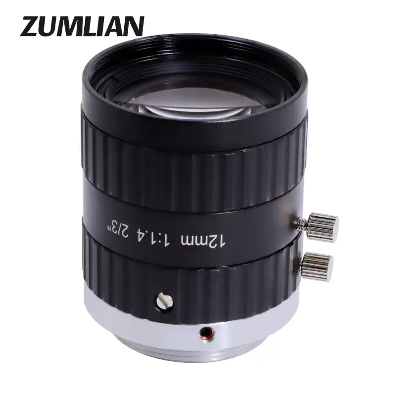 5.0MP C-mount 12mm CCTV Lens 2/3" F1.4 Prime ITS Camera FA Lenses