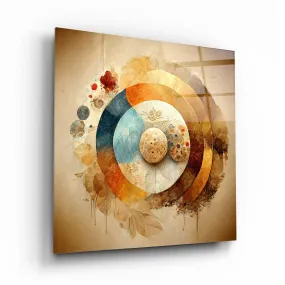 Abstract Round Glass Wall Art