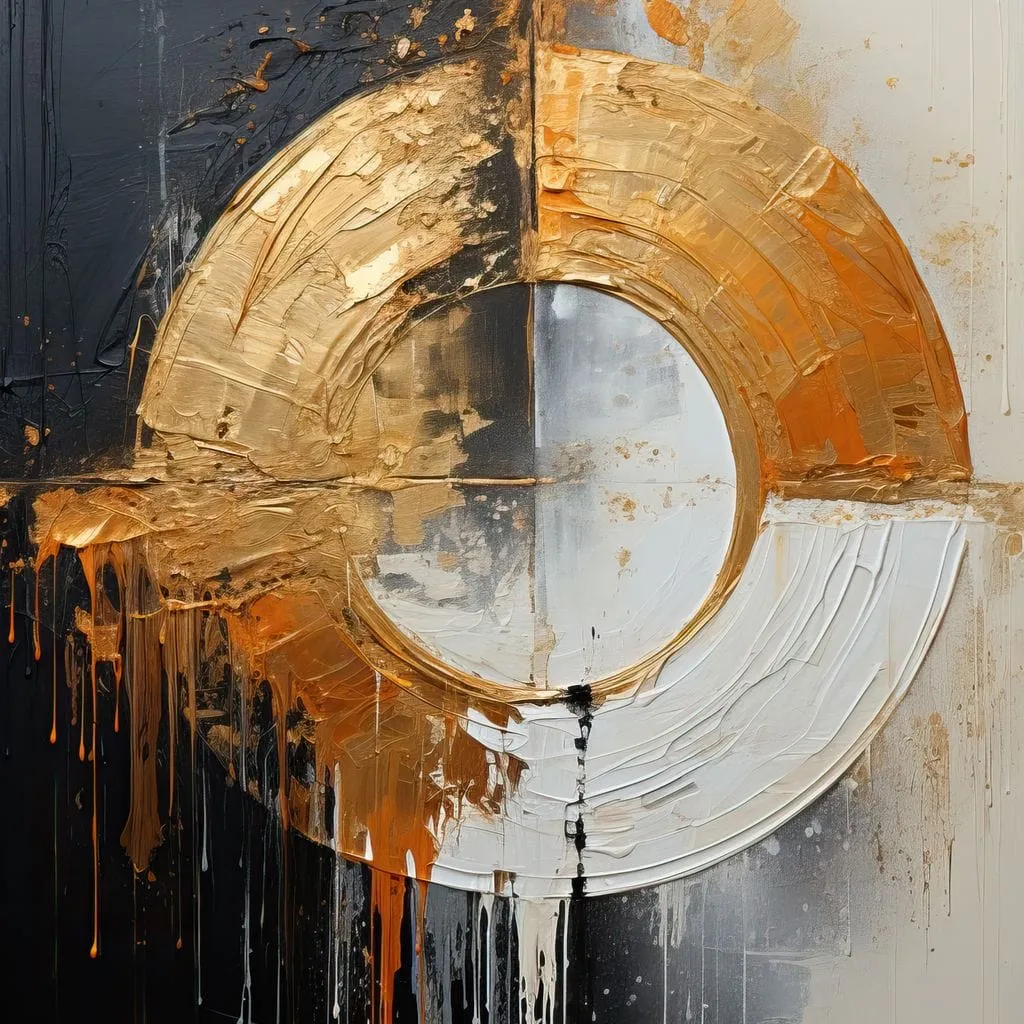 Abyssal Echoes in Gold Abstract - Tanni Cylon