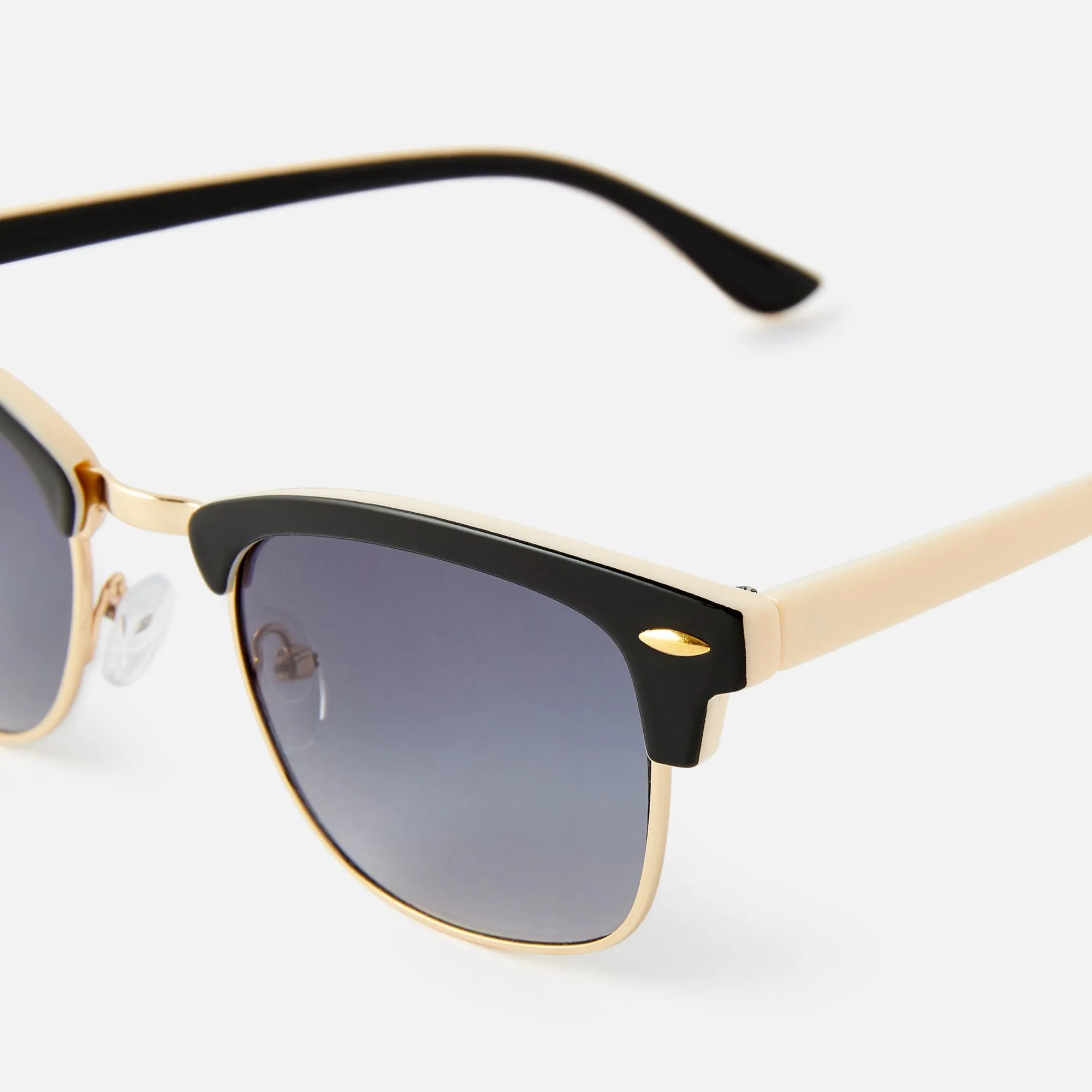 Accessorize London Cally Clubmaster Gold Sunglasses