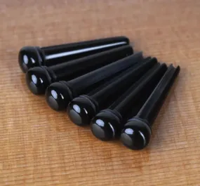 Acoustic Guitar String Pegs - SET of 6 - Ebony Colour