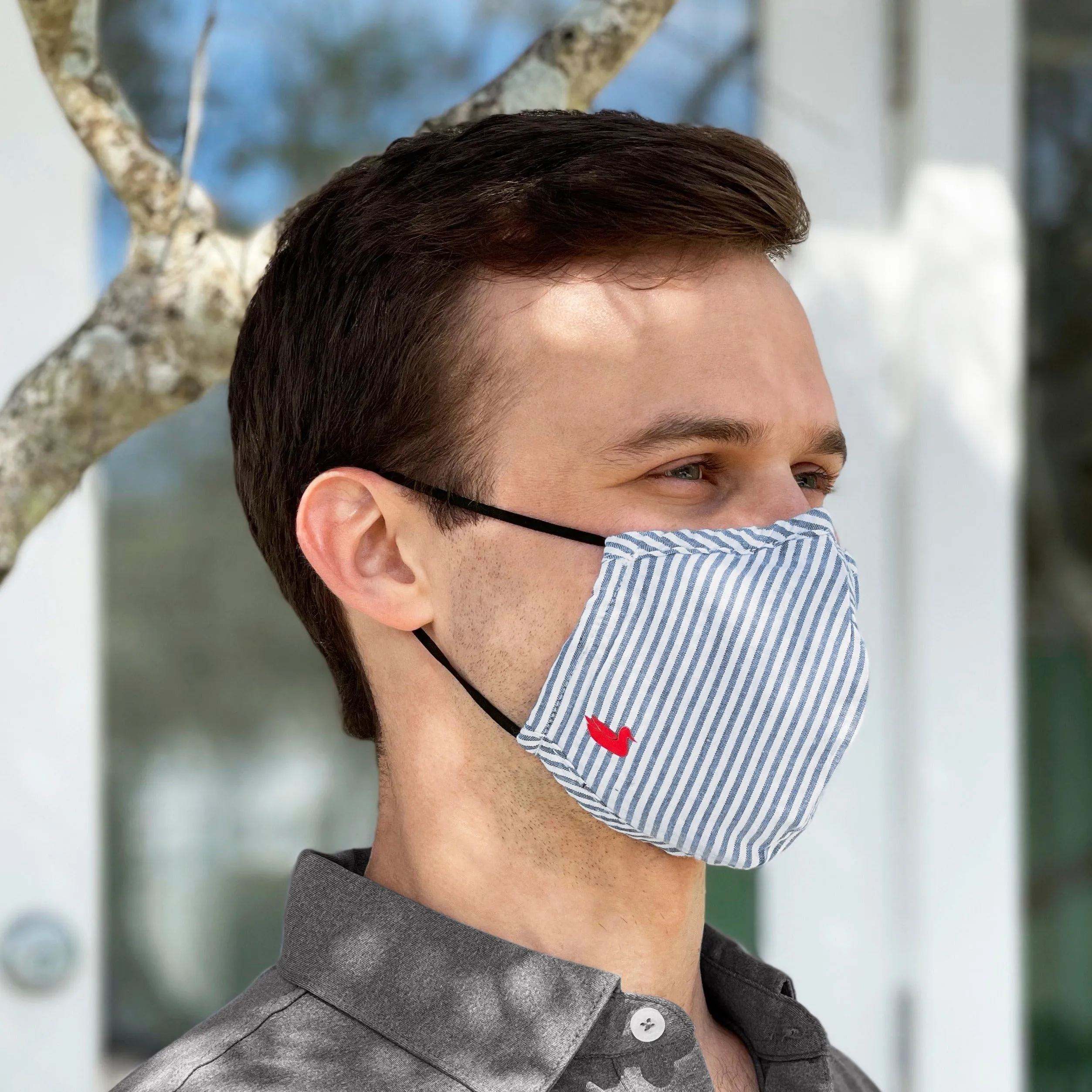 Adjustable Face Mask - Oxford Stripe