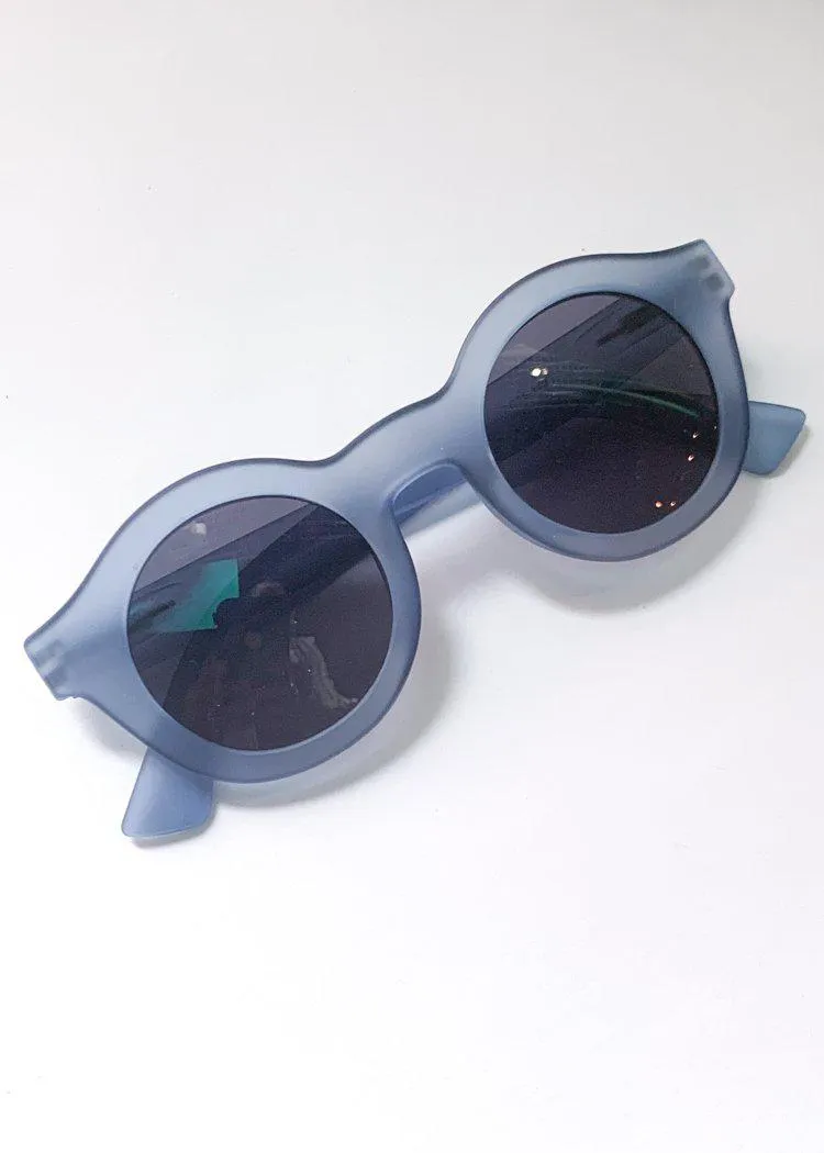 AJ Morgan Looper Round Full Frame Sunnies - Matte Blue