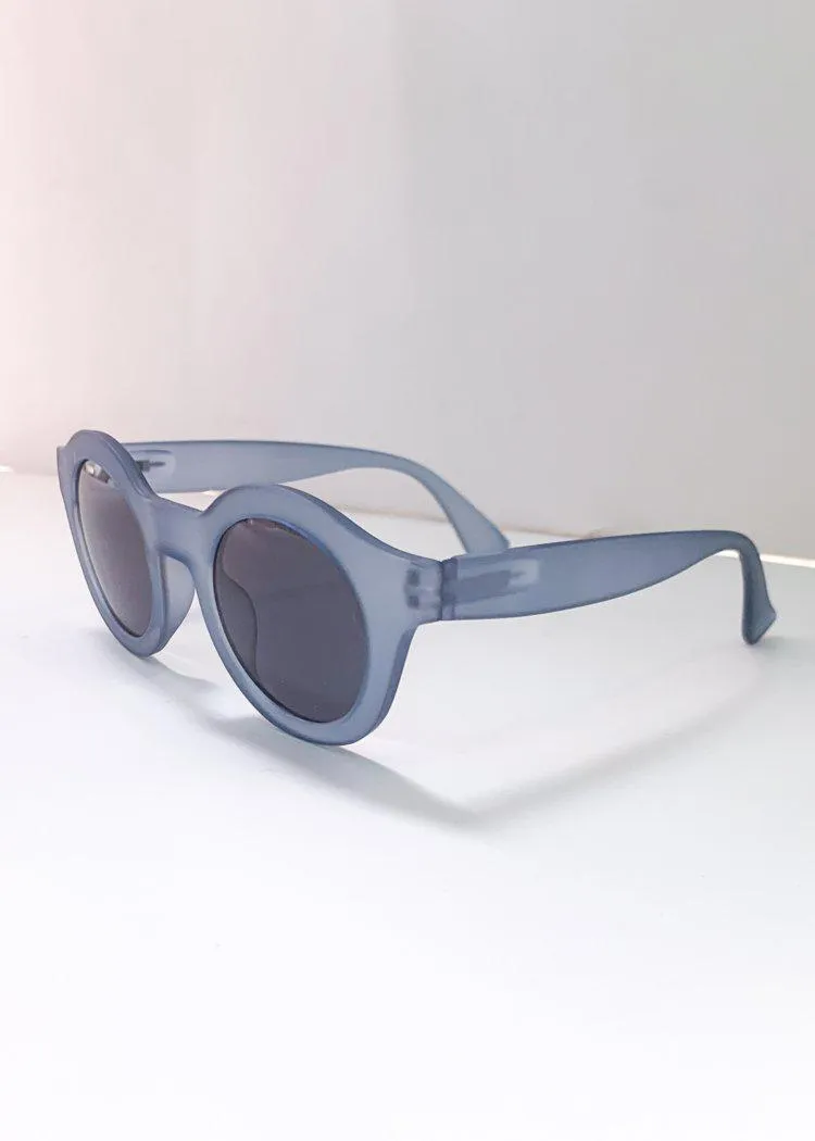 AJ Morgan Looper Round Full Frame Sunnies - Matte Blue