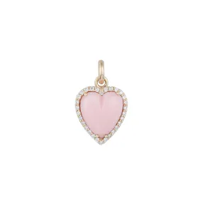 Alana Heart Charm - Pink Opal and Diamond