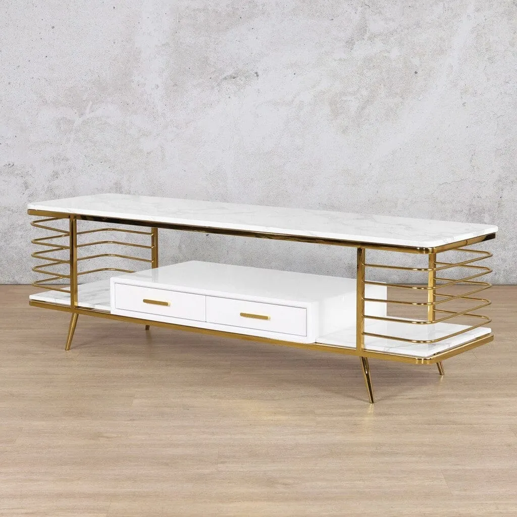 Alba Modern TV Unit - Gold