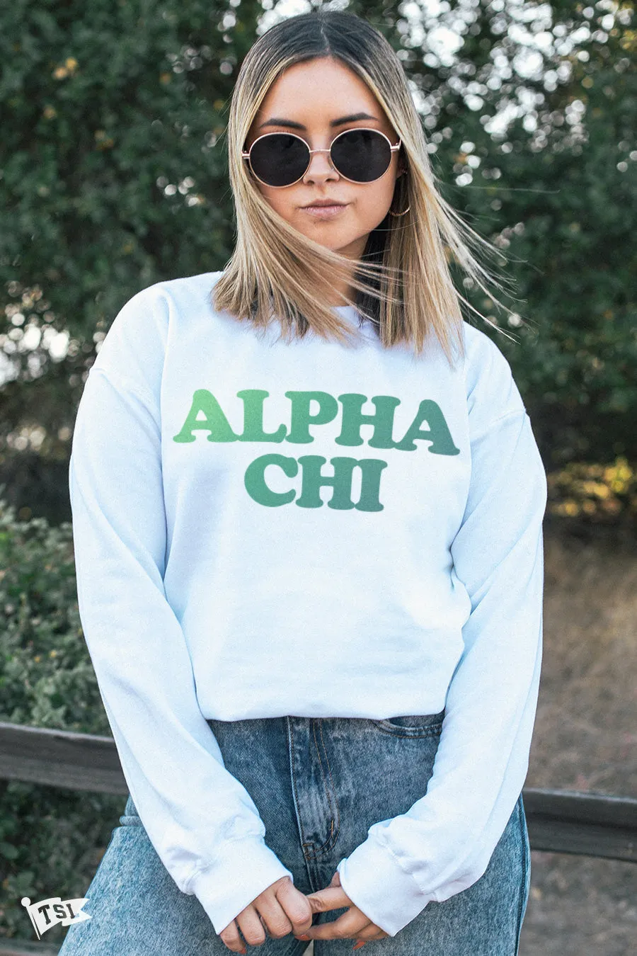 Alpha Chi Omega Gradient Crewneck