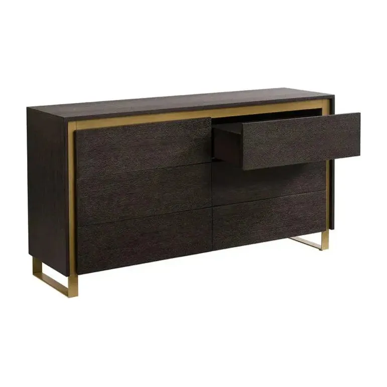 Alvaro Dresser With Push-To-Open Drawers In Grey