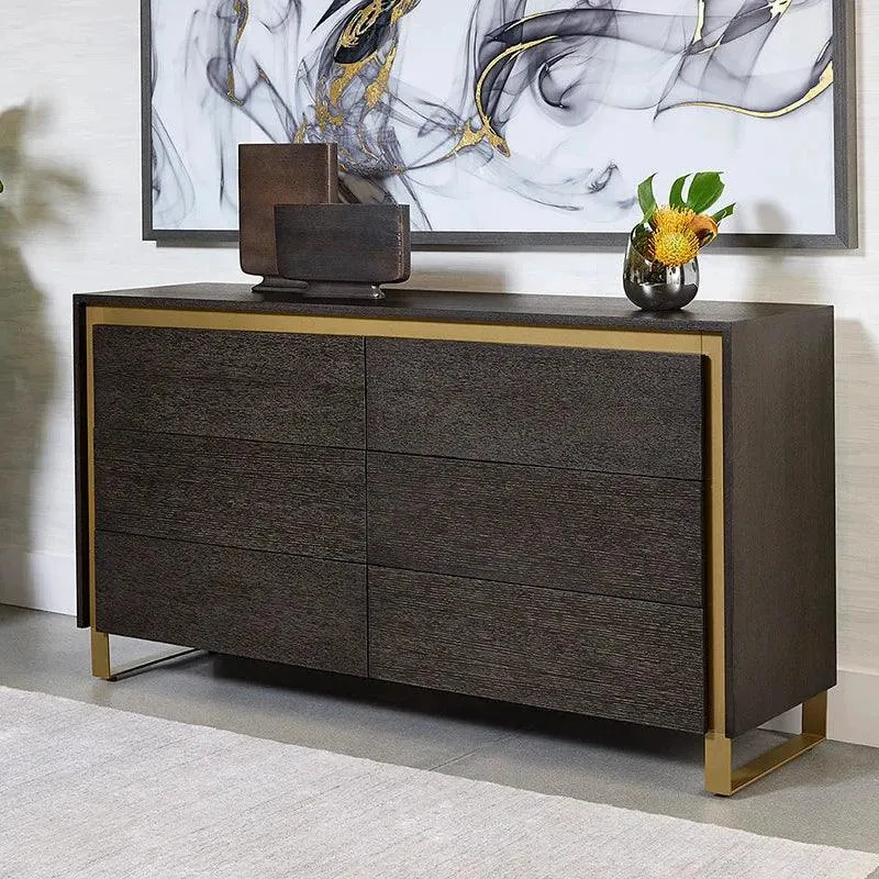 Alvaro Dresser With Push-To-Open Drawers In Grey