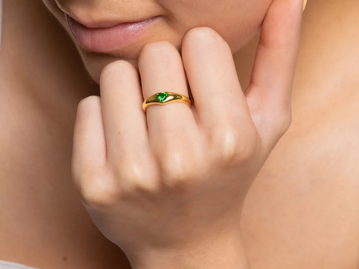 Amia Emerald Dome Ring