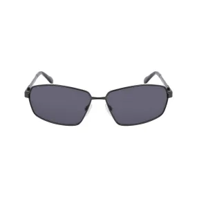 Angular Narrow Rectangle Sunglasses - Graphite