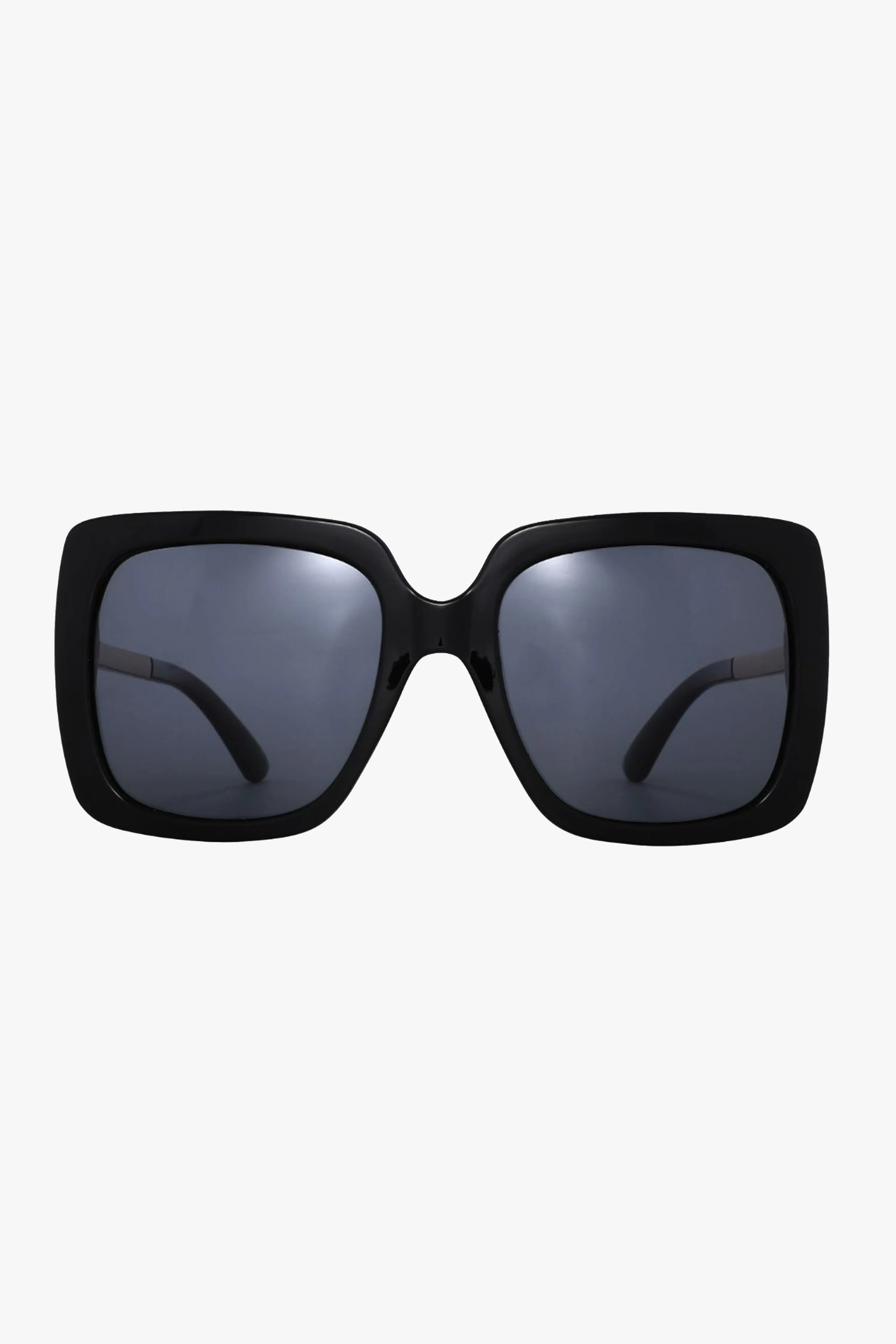 Azur Black Oversized Square Sunglasses With Gold Metal Arms