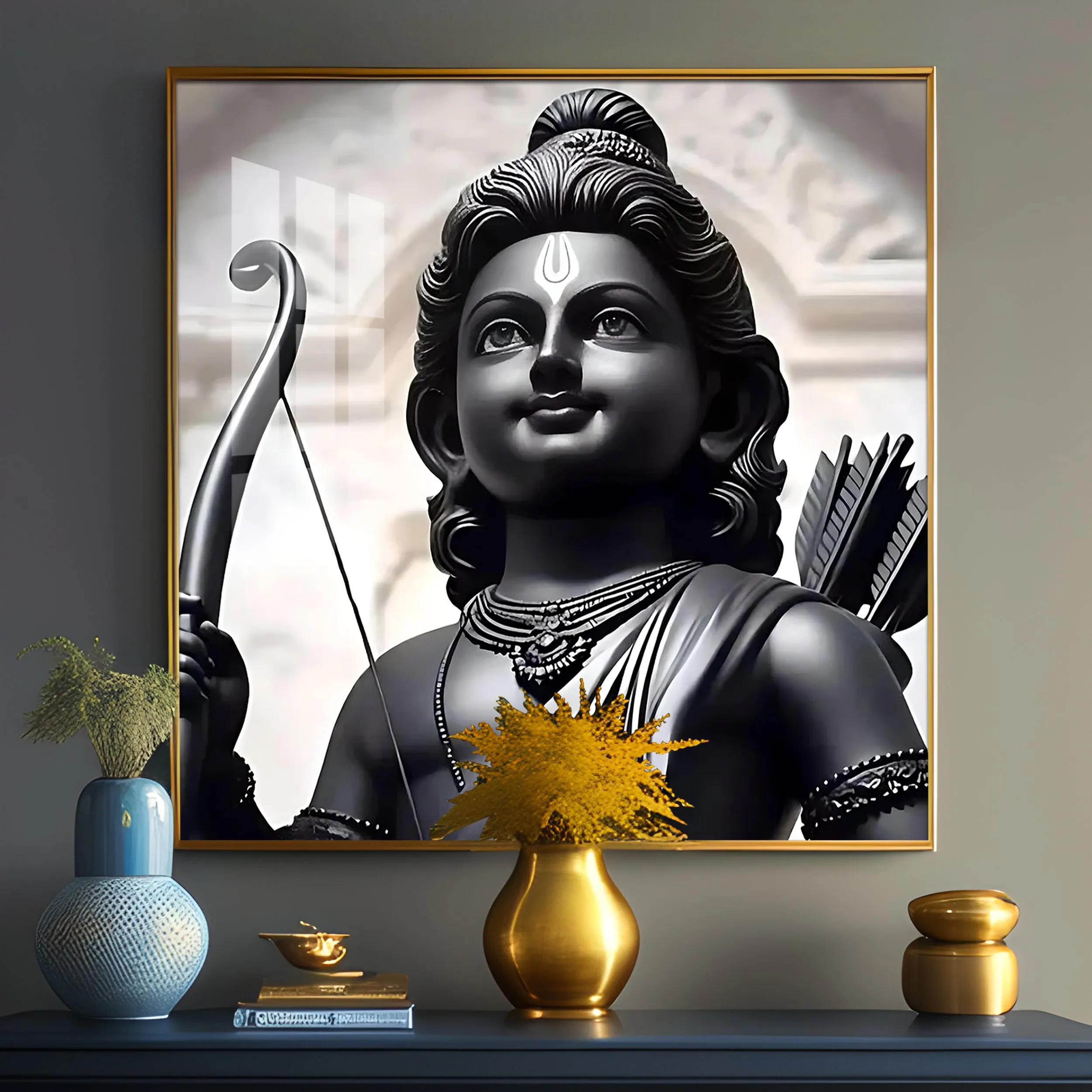 Beautiful Ram Lalla Premium Acrylic Square Wall Art