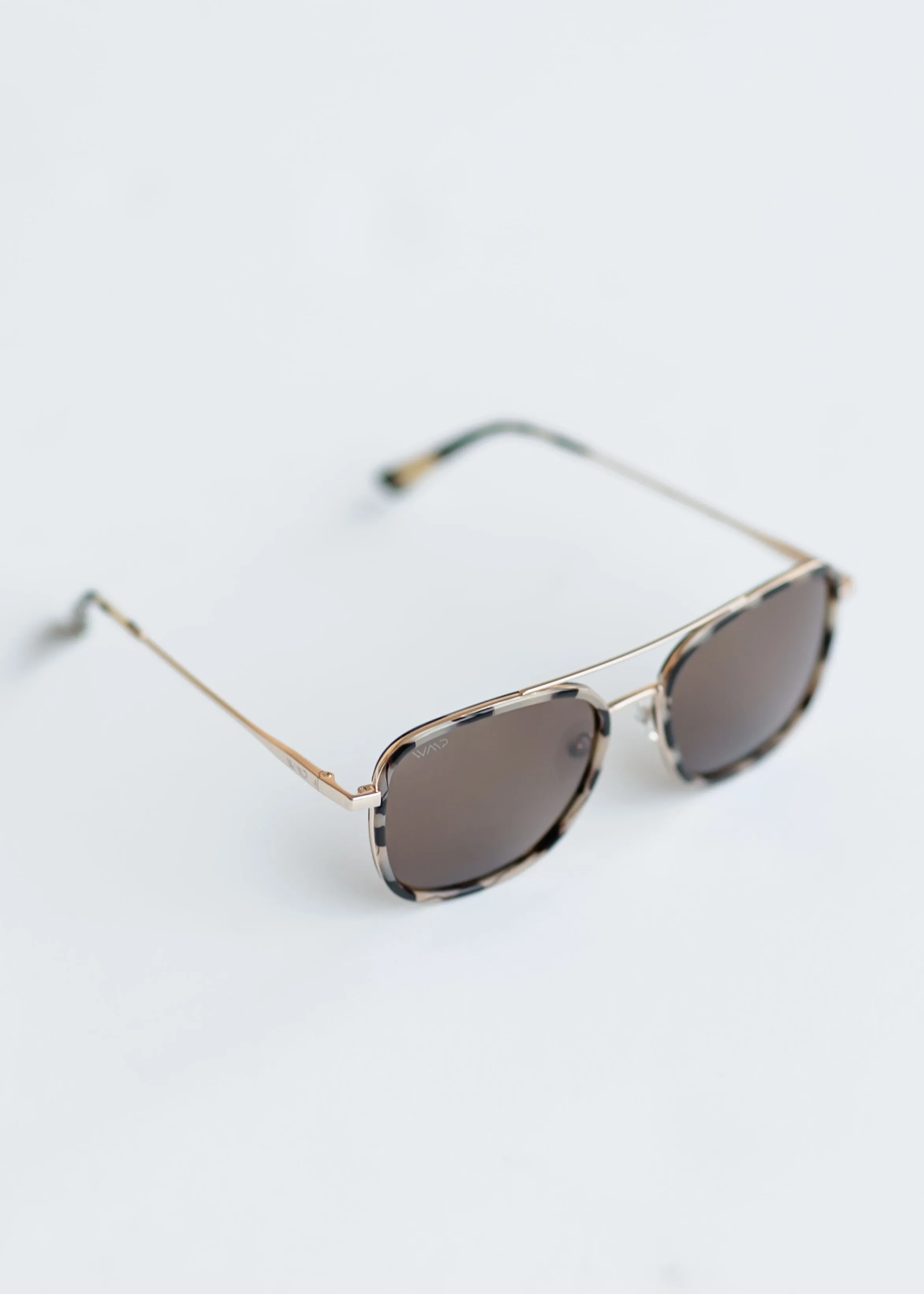 Beige Tortoise Square Aviator Sunglasses