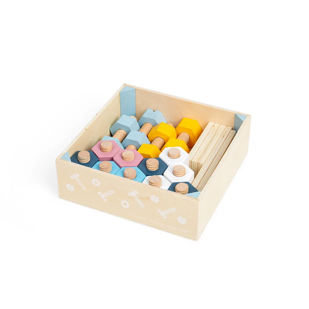 Bigjigs Toys Crate Of Wooden Nuts & Bolts