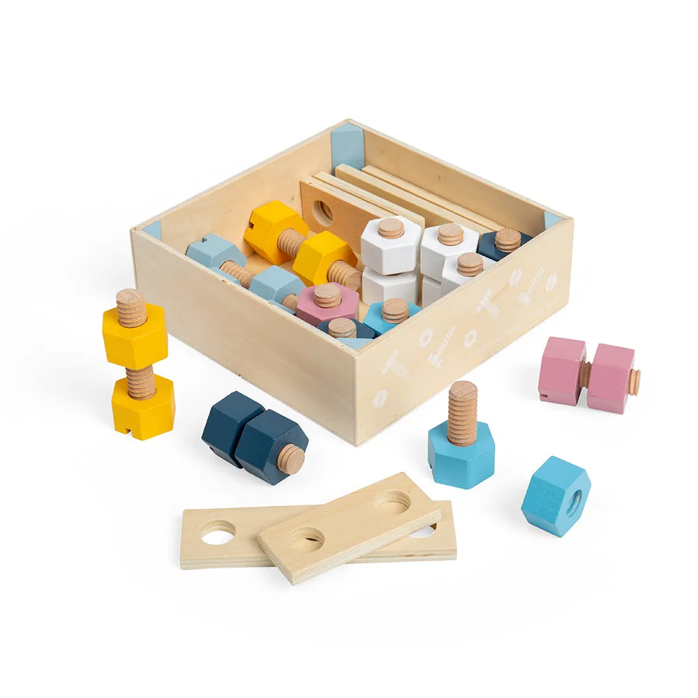 Bigjigs Toys Crate Of Wooden Nuts & Bolts