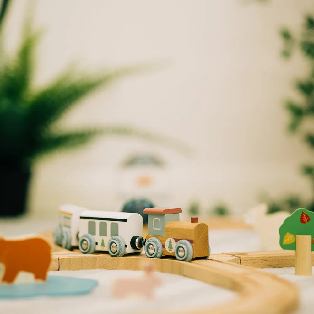 Bigjigs Toys Woodland Animal Wooden Train Set