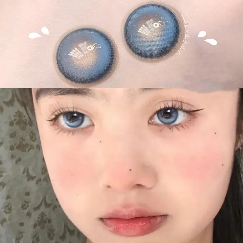 blue contact lenses (two pieces)  KF1019