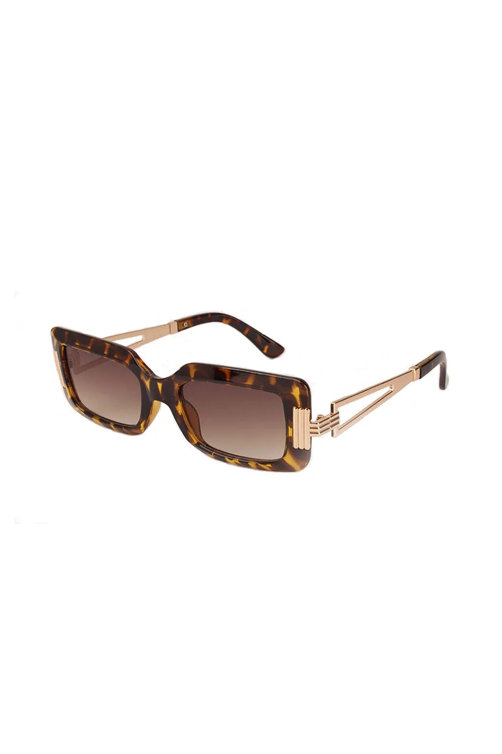 Bruna Tortoise Rectangular Framed Sunglasses