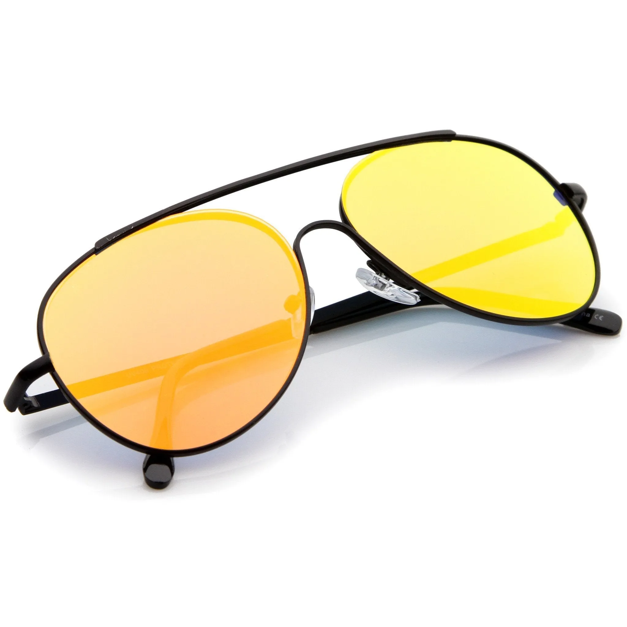 Center Focus Mirror Lens Aviator Sunglasses