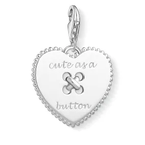 CHARM CLUB STERLING SILVER CUTE AS A BUTTON CHARM