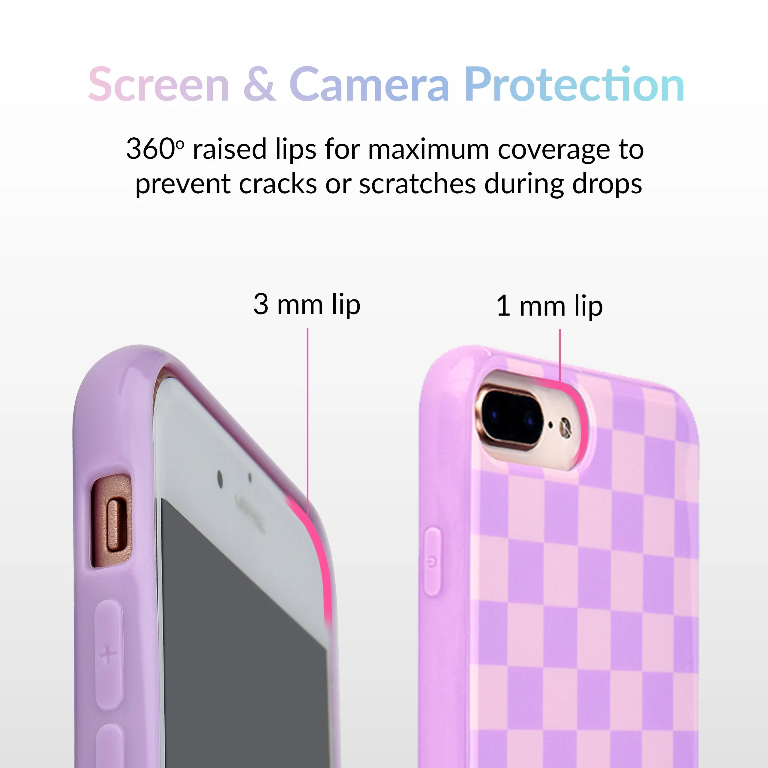 Checkered Lavender Nude iPhone Case