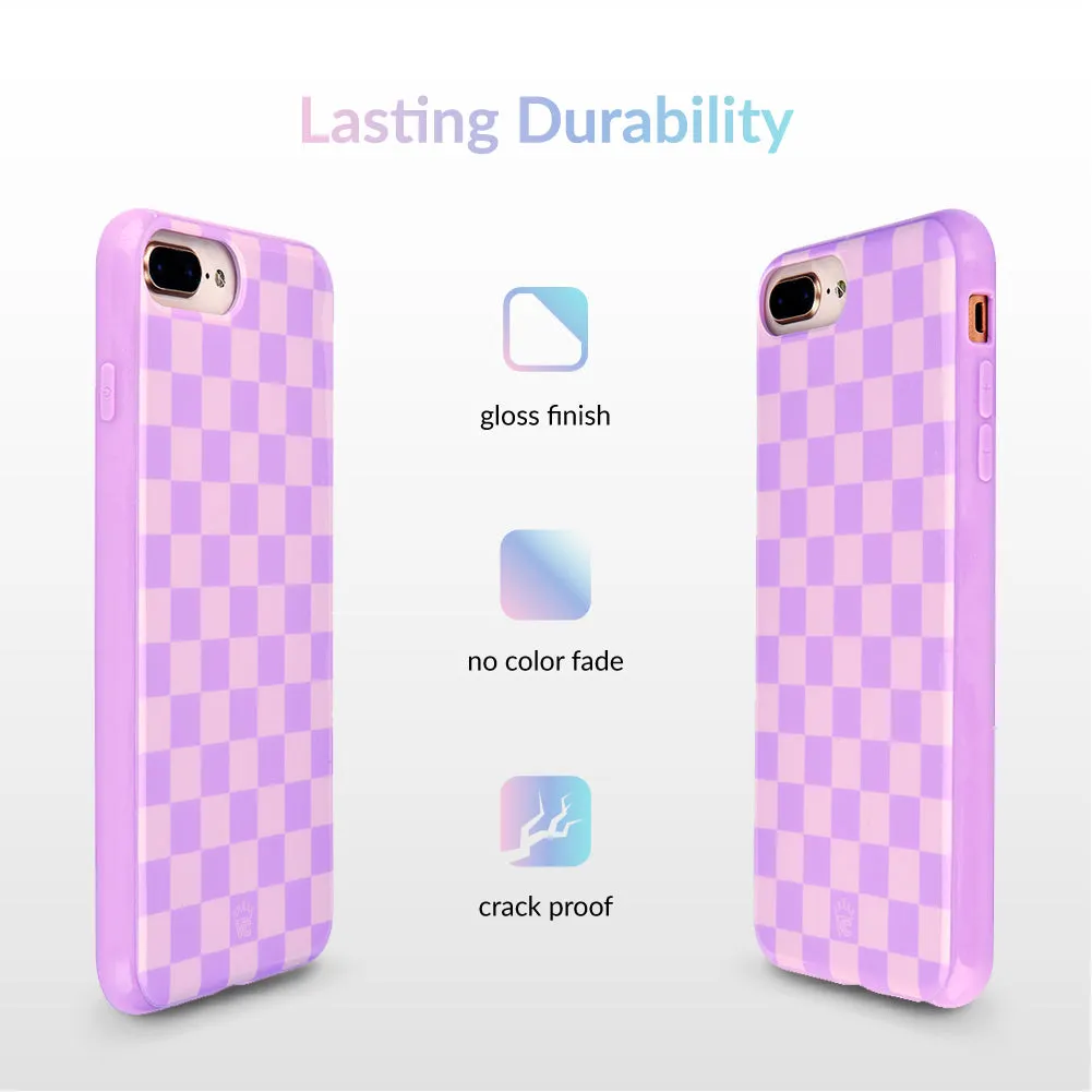 Checkered Lavender Nude iPhone Case