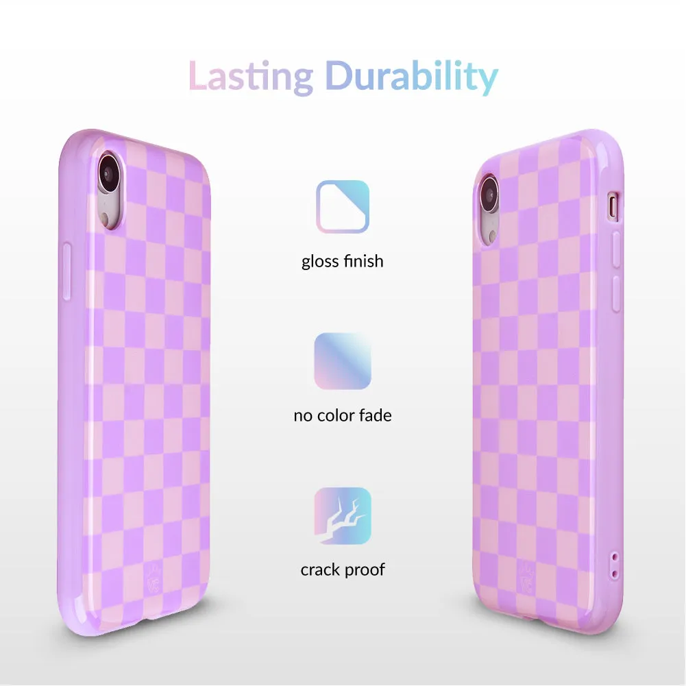 Checkered Lavender Nude iPhone Case