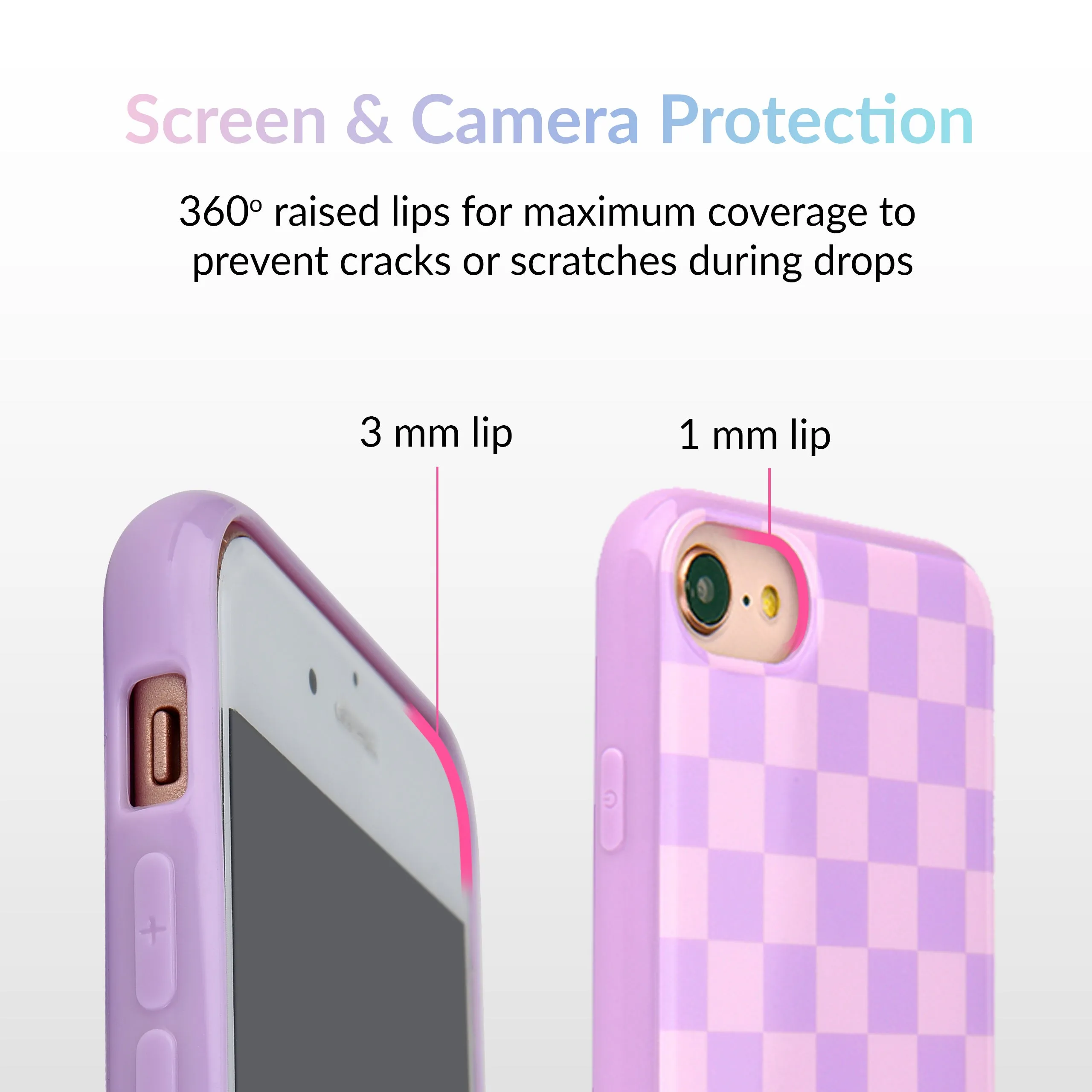 Checkered Lavender Nude iPhone Case