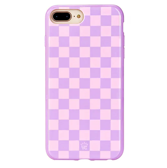 Checkered Lavender Nude iPhone Case