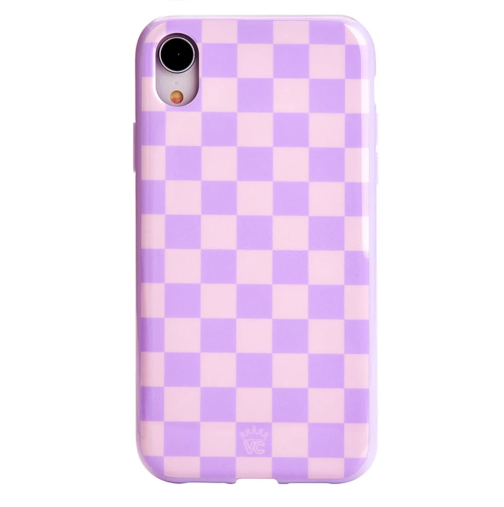 Checkered Lavender Nude iPhone Case