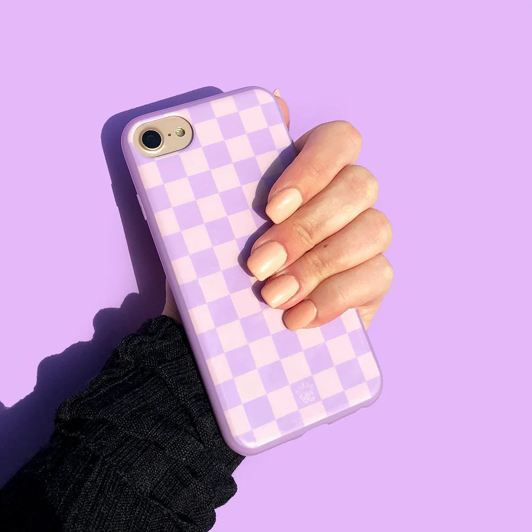 Checkered Lavender Nude iPhone Case