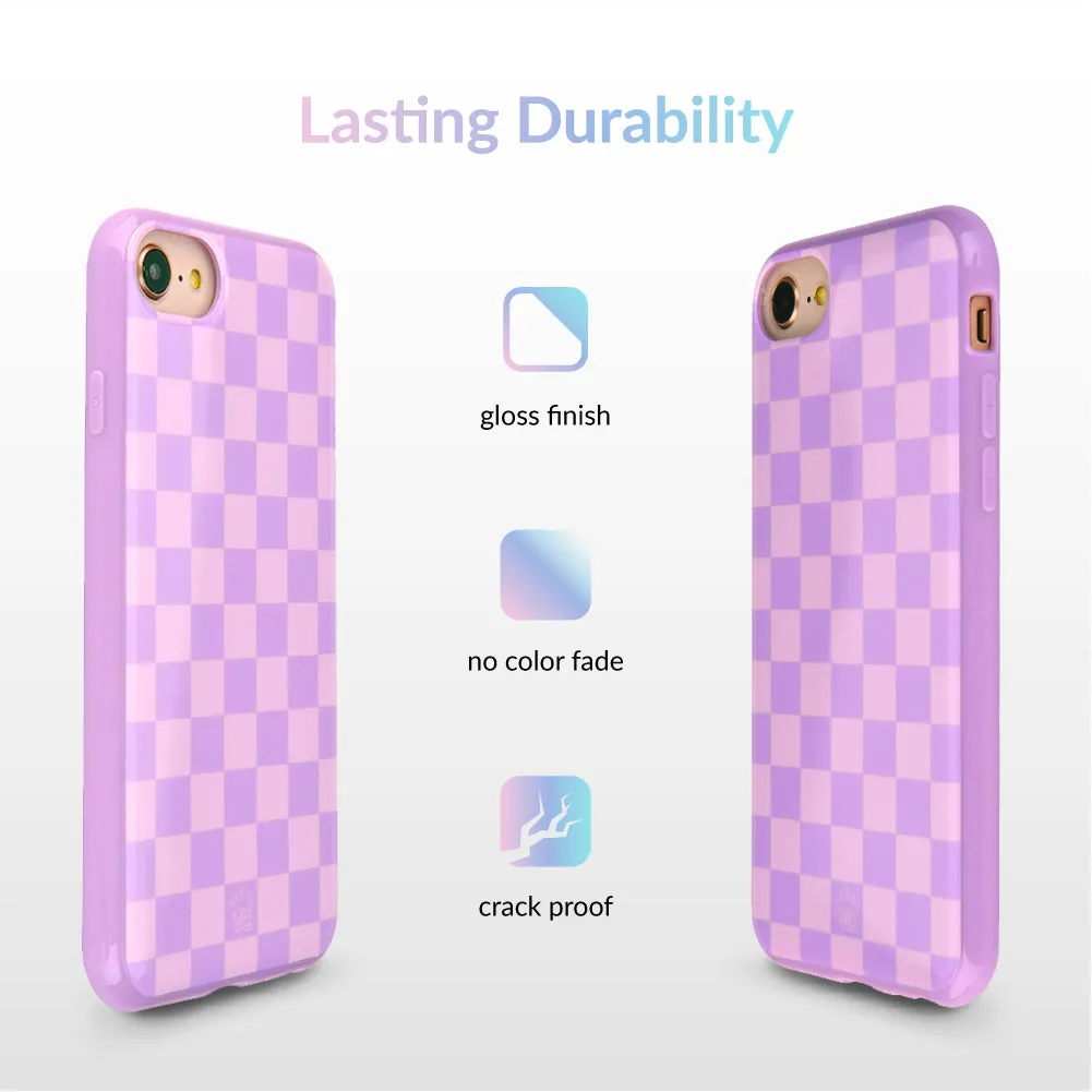 Checkered Lavender Nude iPhone Case