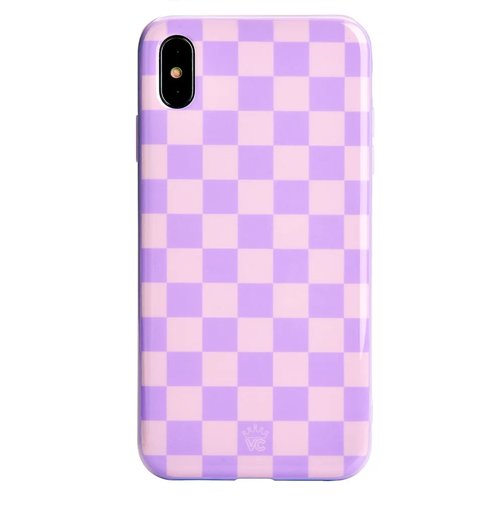 Checkered Lavender Nude iPhone Case