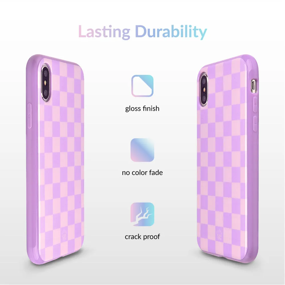 Checkered Lavender Nude iPhone Case