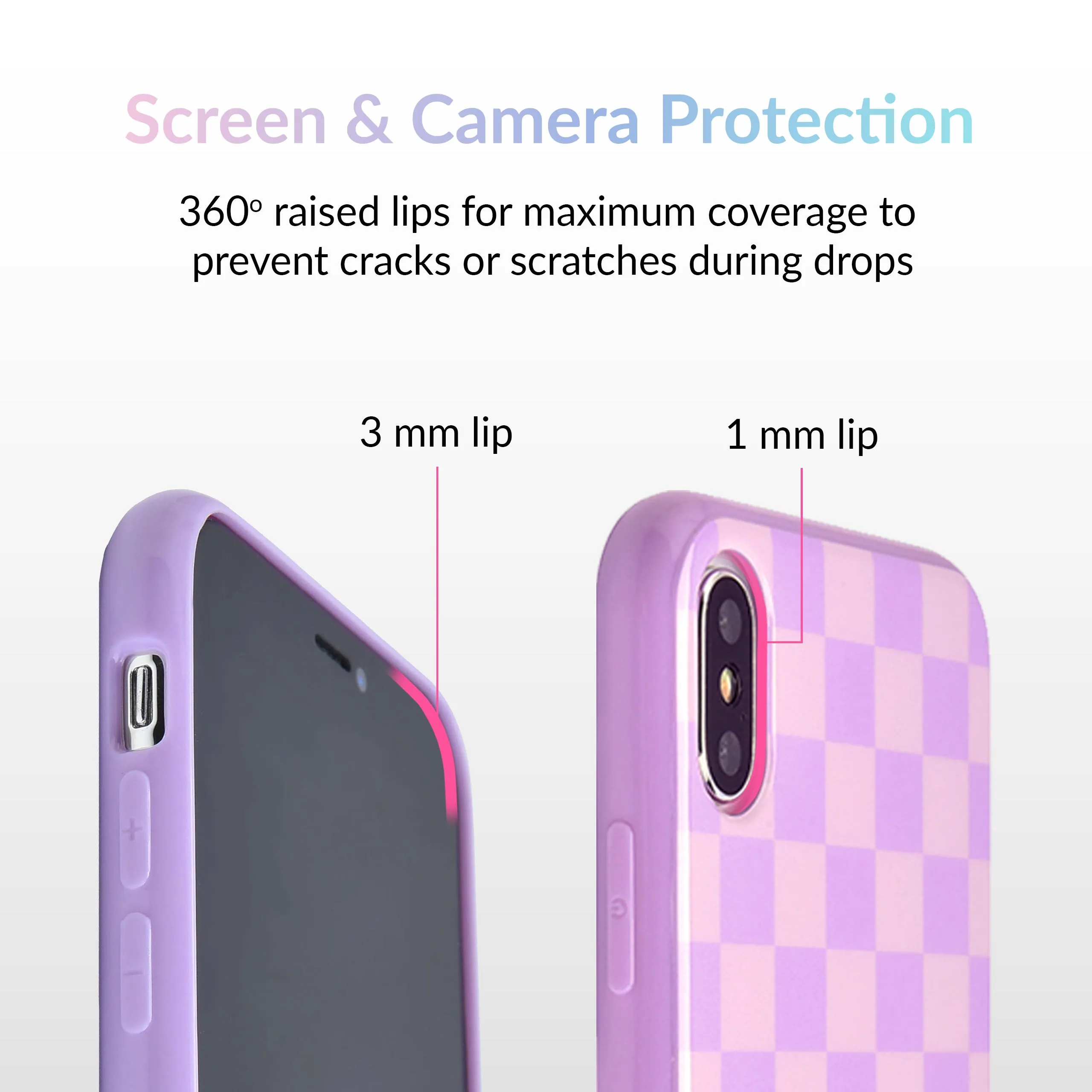 Checkered Lavender Nude iPhone Case