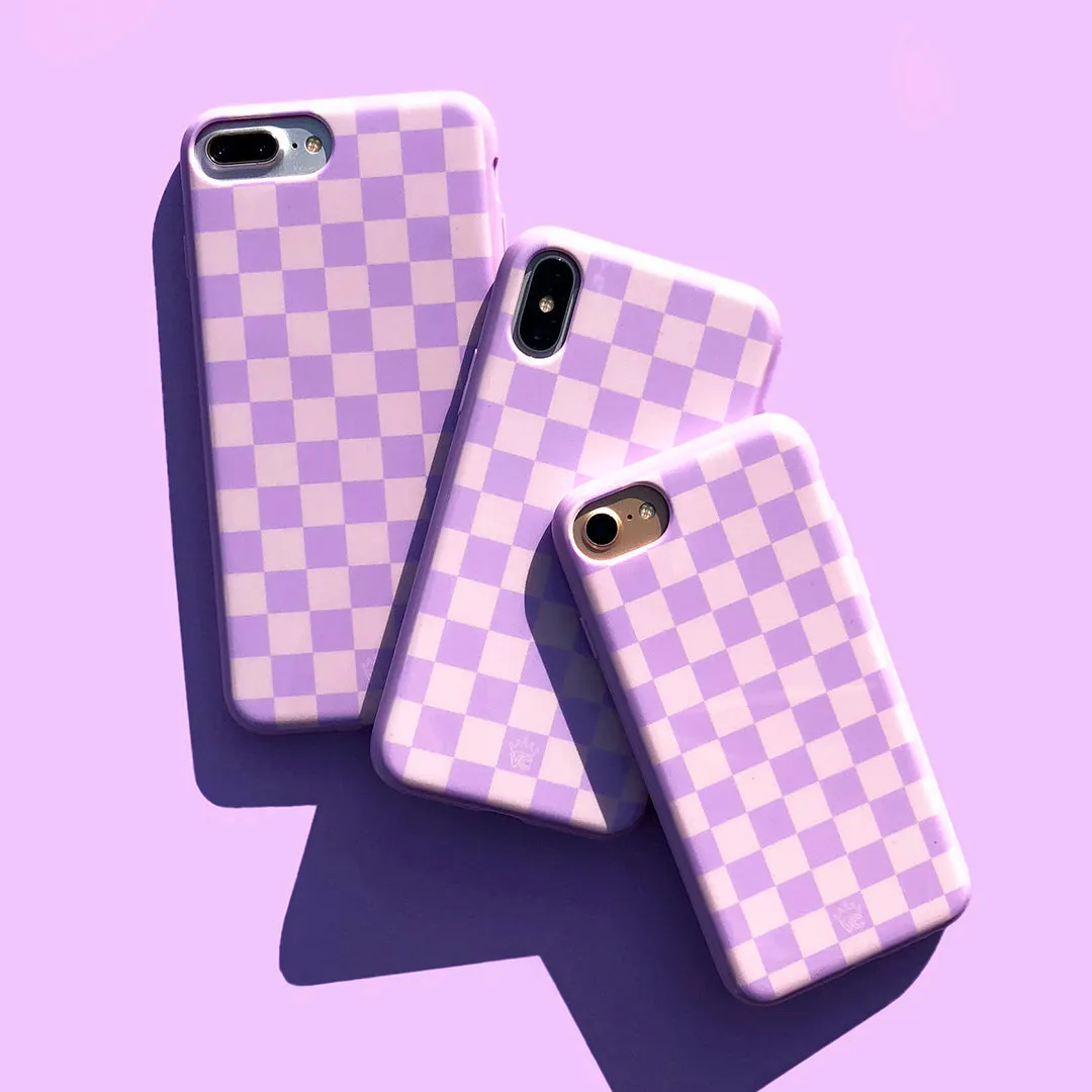 Checkered Lavender Nude iPhone Case