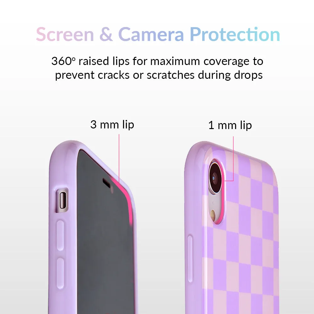 Checkered Lavender Nude iPhone Case