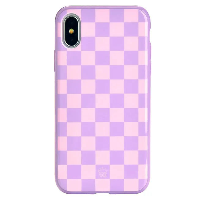 Checkered Lavender Nude iPhone Case