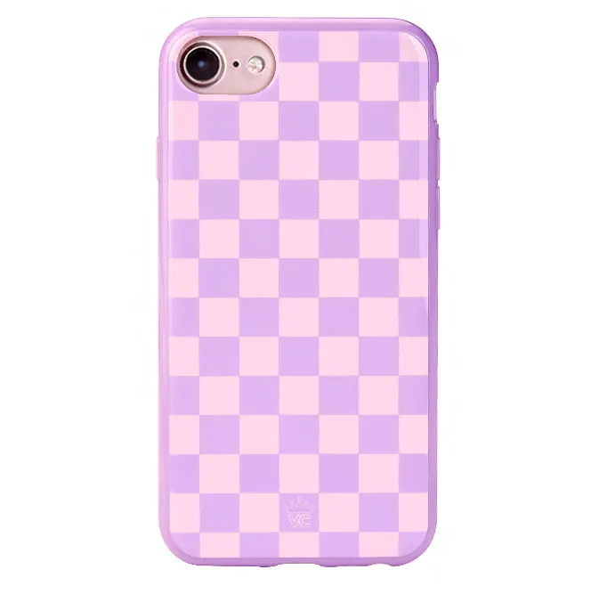 Checkered Lavender Nude iPhone Case