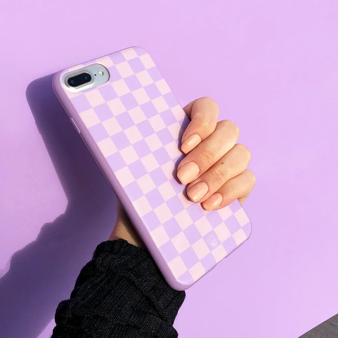 Checkered Lavender Nude iPhone Case